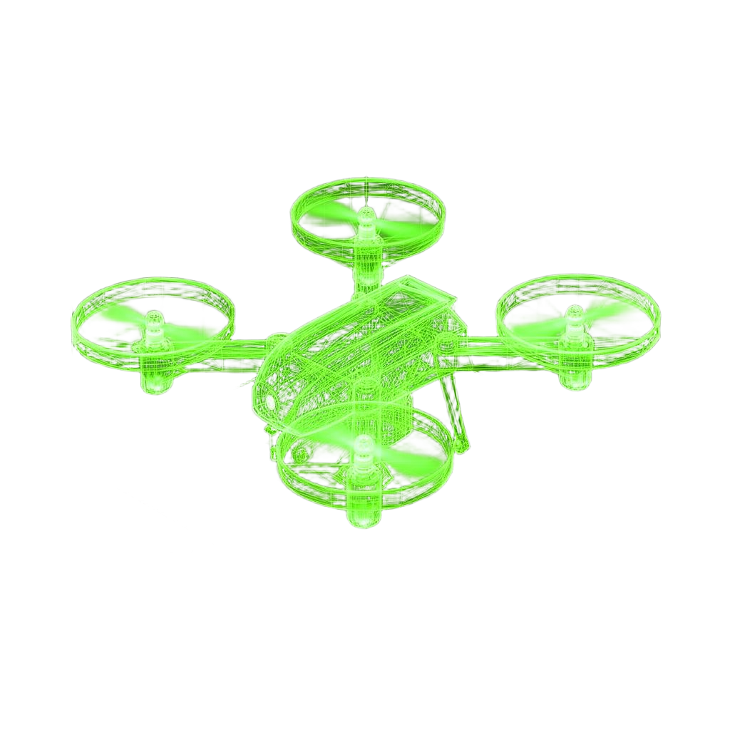 HempFinder Aero wireframe drone